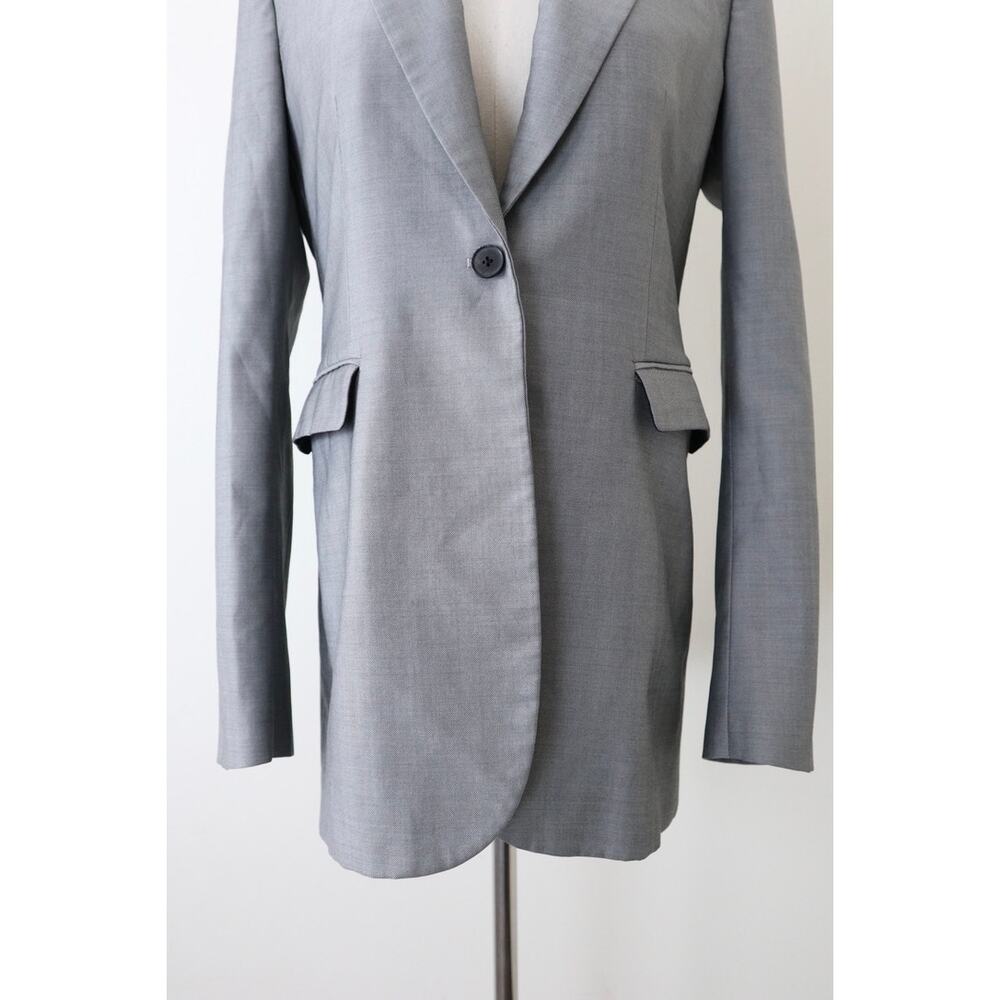 Joseph Size 42 US 10 Laurent Super 100 Wool Twill Blazer Gray Single Button - Picture 4 of 14